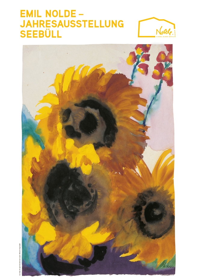 Plakat: Emil Nolde, "Drei gelbe Sonnenblumen"