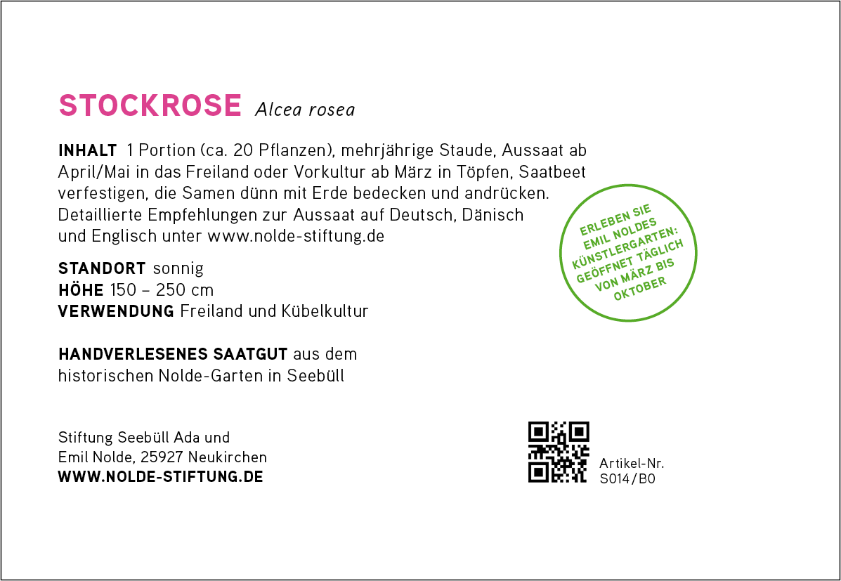 Seebüller Saatgut Stockrose / Alcea rosea