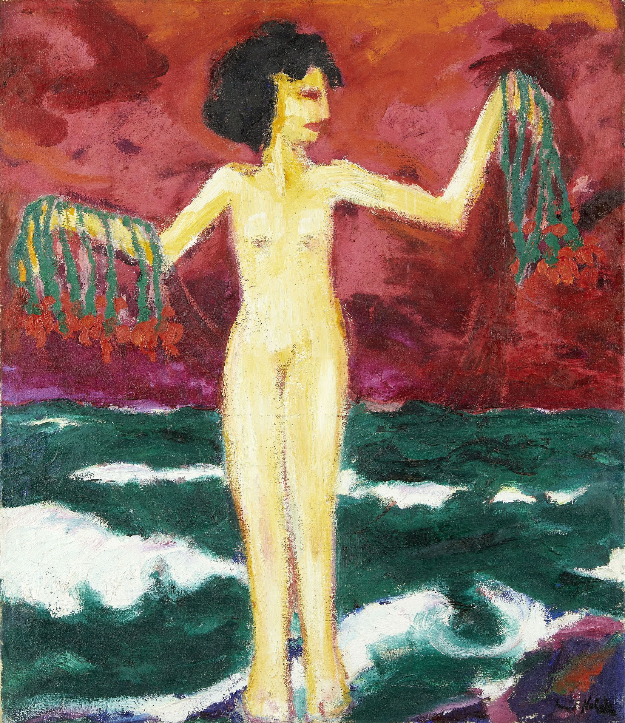 Kunstkarte: "Mädchen am Meer", 1912